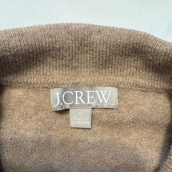 J. Crew Long Sleeve Sweater Polo in Supersoft Yarn Size Medium Tan Wool Blend - Picture 9 of 9